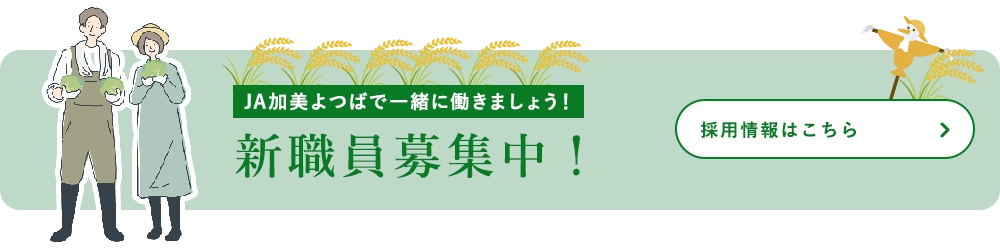 JA加美よつばで一緒に働きましょう！新職員募集中！採用情報はこちら