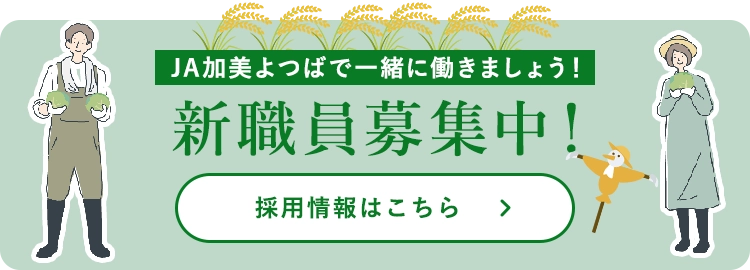 JA加美よつばで一緒に働きましょう！新職員募集中！採用情報はこちら